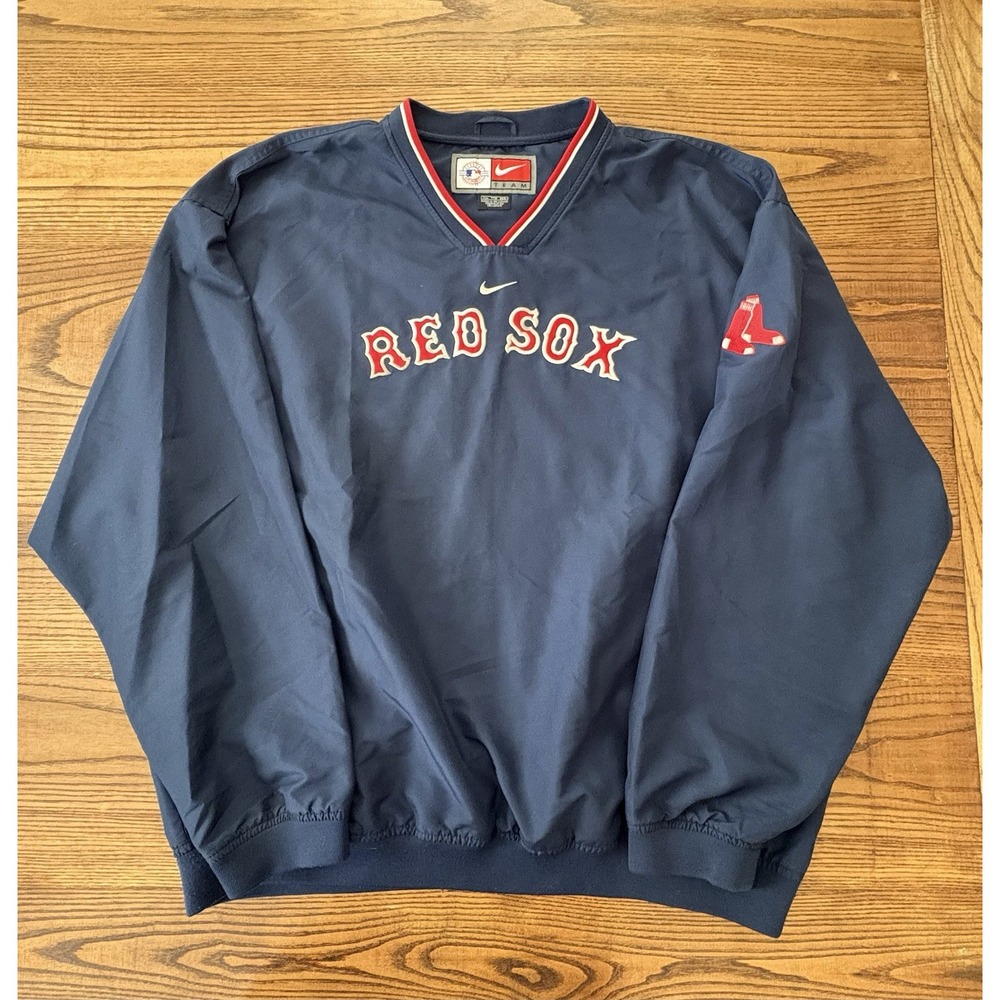Vintage Nike Team Boston Red Sox Center Swoosh Pullover Windbreaker Jacket 2XL